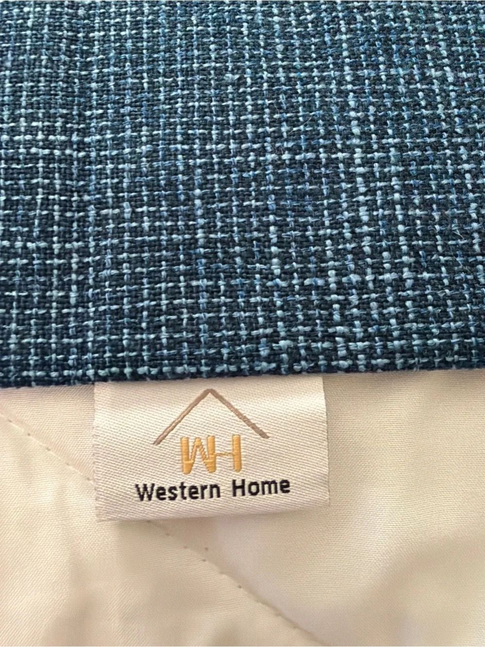 Woven Denim Blue Button Accent Pillow Cases- Home Bedding
